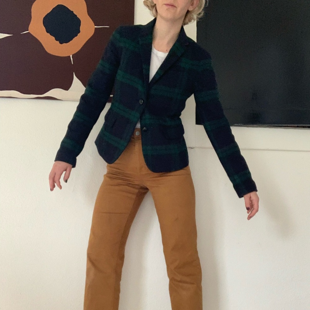 GAP Plaid Blazer - Navy and Green - Picture 3 of 8